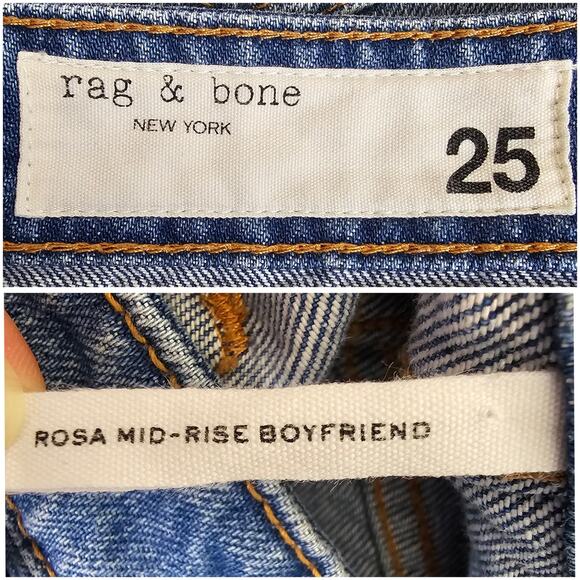 Rag & Bone Rosa Boyfriend Mid-Rise Jeans 25 - Picture 6 of 7